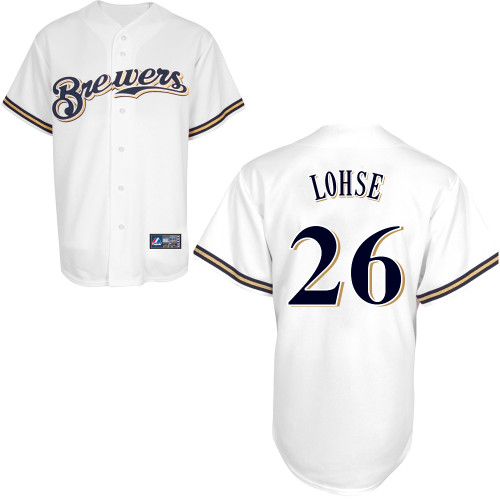 Kyle Lohse #26 Youth Baseball Jersey-Milwaukee Brewers Authentic Home White Cool Base MLB Jersey